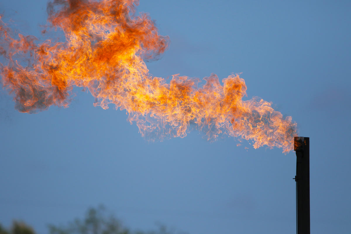 Methane coming out of a factory