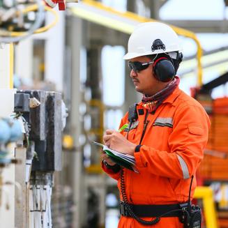 Oil and gas inspector at work