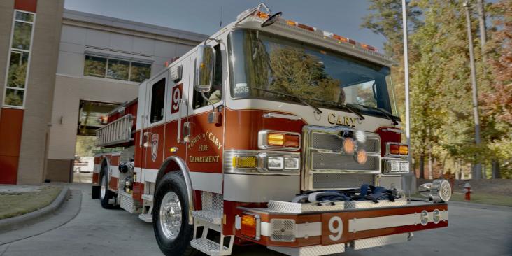 A fire truck from the town of Cary