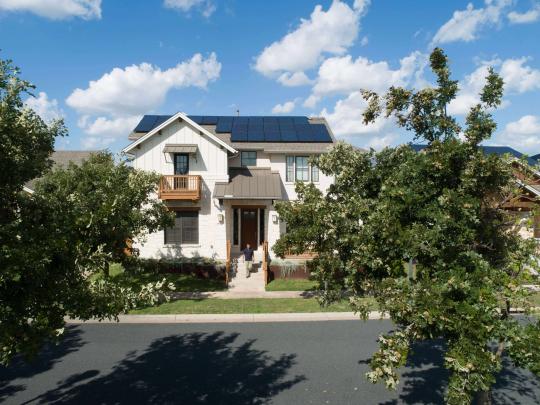 A house with solar panels on the roof