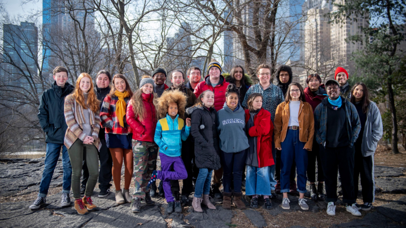 The plaintiffs of Juliana v. United States standing in the park