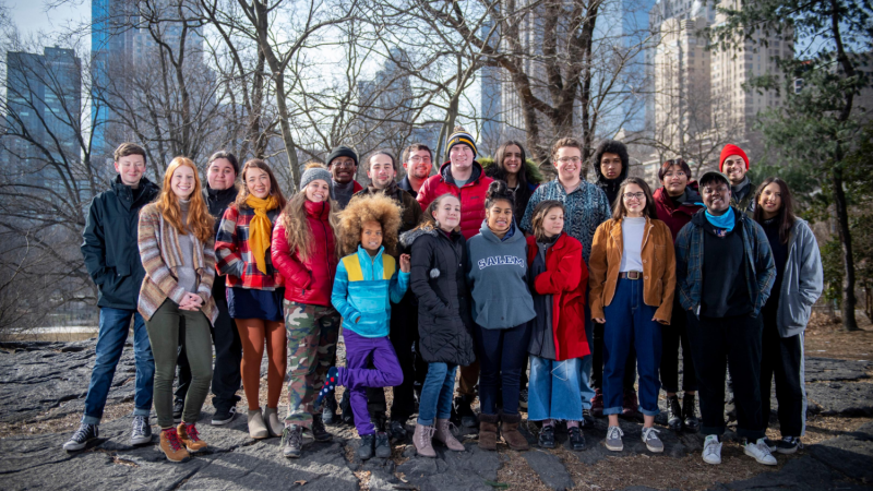 The plaintiffs of Juliana v. United States standing in the park