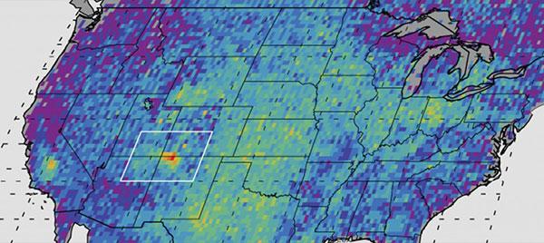 This methane hot spot is the largest concentration of methane in the country.