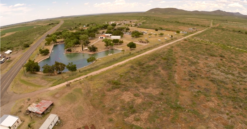 Aerial of the largest freshwater pool in the U.S.